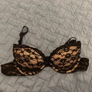 Aerie Black Lace Push-Up Bra EUC
